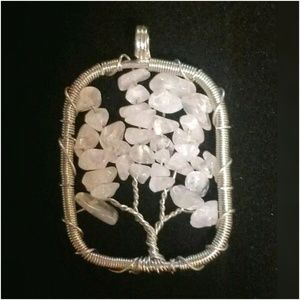 🚫SOLD🚫Tree of Life💚Rose Quartz Wire Pendant